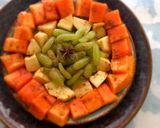 A picture of step 1 of Tri Color Fruit Chaat.