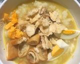 Foto langkah ke 6 dari resep Bubur ayam kuah kuning.