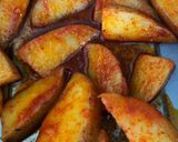 A picture of step 3 of Cheeseburger sliders with paprika wedges.