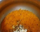 A picture of step 3 of Kesariya sweet pulao.