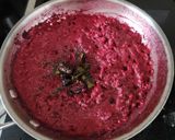 A picture of step 6 of Beetroot pachadi.