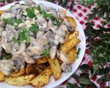 عکس مرحله 9 از دستور سیب زمینی تنوری با سس قارچ 😋