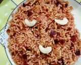 A picture of step 7 of Beet roots pulao.