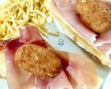 Foto del paso 4 de la receta: Tosta de jamón y queso manchego con croqueta de pato y foie