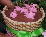 Foto del paso 15 de la receta: Pastel mármol con temática de cerditos 🐷🍰🎂