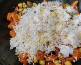 A picture of step 3 of Carrot Khichdi with Curd masala Kadi.