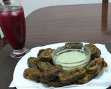 A picture of step 7 of Arrow Roots (Nduma)Leaves bhajiya#authors marathon.