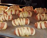 A picture of step 5 of 🎃 TASTY Halloween Ideas! Puff Pastry Sausage Mummies & Creepy Fingers 👻.