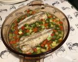 Une image de l'étape 10 de Queues de lottes aux poivrons, courgette et bouillon d'anis.