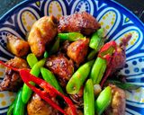 Gambar langkah 4 resipi Buncis Ayam Masak Kicap.