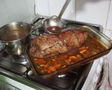 Foto del paso 3 de la receta: Carne de pollo ganso braseado, con salsa de champiñones