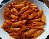 A picture of step 6 of Chilli pasta.