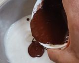A picture of step 10 of Valentine's special Vanilla Chocolate Heart Cake / Zebra cake / Eggless cake.