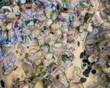 Une image de l'étape 2 de Pâtes aux champignons et courgettes, œuf poché.