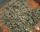 A picture of step 3 of Spicy lentils (kamande)in milk and cinnamon raisins chapati.