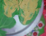 A picture of step 1 of Gram flour Colocasia leave curry.