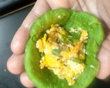 A picture of step 15 of Palak kachori with corn- paneer stuffing.