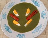 Diétás spenót, főtt tojással, sült virslivel. #gluténmentes #tejmentes recept fázis 4 fotója