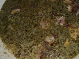 Pechuga a la cerveza con Roquefort, con papas al natural
