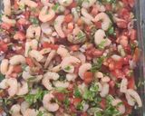 A picture of step 3 of Shrimp Tostadas.