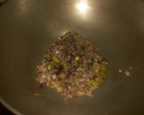 A picture of step 1 of Bhat Bhaja.