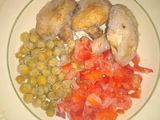 Мафіни великодні закусочні з ковбасою, шампіньйонами і овочами
