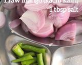 A picture of step 1 of Raw Mango-Pudina Chutney- Summer special.