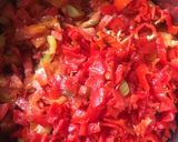 A picture of step 2 of Veg Macaroni with sausage.