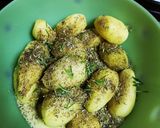 A picture of step 3 of Pork Chops with Honey, Soy Sauce, Mustard, and Lemon Baby Potatoes in a Dutch Oven.