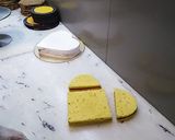 A picture of step 1 of Blood red heart shape cake.