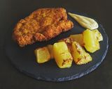 A picture of step 4 of Chicken Cutlets with Green Tea and Turmeric, Served with Roasted Potatoes.
