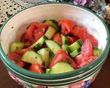 A picture of step 8 of Cucumber and Tomato Vinaigrette Salad.