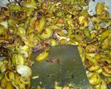 A picture of step 5 of Kheksi ki bhujia/spine gourd fry.