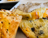 Foto del paso 5 de la receta: Pastel de patata, champis y jamoncito al gratén/salsa de champiñones.🥔🧀🍖