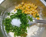 A picture of step 2 of Corn Palak Rava Dhokla.