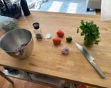 A picture of step 1 of Pico de gallo.