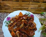Gambar langkah 4 resipi 25:9:26 - daging masak merah bersos labu.