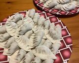 A picture of step 2 of Gyoza (japanese dumplings).