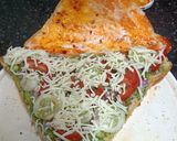 A picture of step 4 of Schezwan Cheese Toast Sandwich (A Mumbai road-side delight).