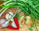 Hình bước làm 1 của món Cá nhồi thịt hấp