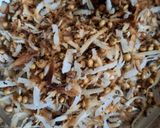 A picture of step 3 of Soyachunks masala.