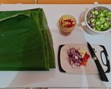 Foto langkah ke 1 dari resep Nasi bakar cumi asin pete.