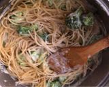A picture of step 6 of Alfredo Pasta (Version 2 with Shrimp and Broccoli).