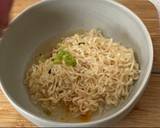 Jah Jan Mien (instant packet noodles) with peanut butter, spring onions topped with fried egg recipe step 5 photo