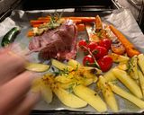 Une image de l'étape 1 de 🥩Carré d’agneau 🌶️🥕🫛aux petits légumes 🥒 🫜🥕🫛.