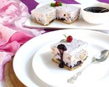 A picture of step 9 of No Bake Blueberry Biscuit Cake.