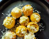 A picture of step 3 of Pizza Pani Puri shots.