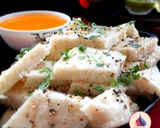 A picture of step 6 of Idada (white dhokla).