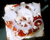 A picture of step 7 of Delicious tower sandwich.