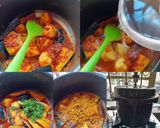 A picture of step 2 of Brinjal potato curry in pressure cooker.